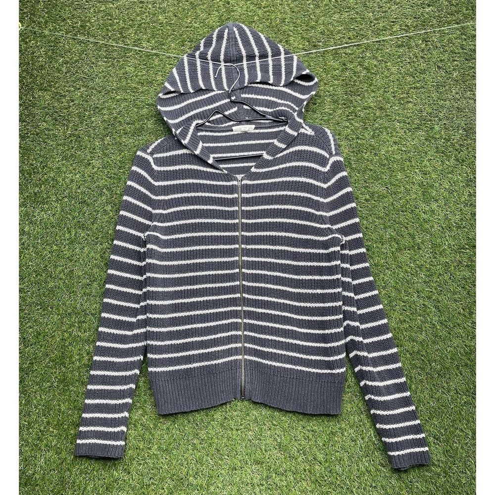 EILEEN FISHER Sweater Womens Small Organic Cotton Hoodie Full Zip Boho Casual